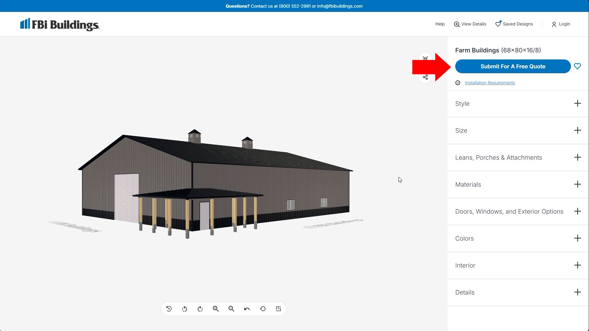 Design Your Own Pole Barn_Step 7_Submit